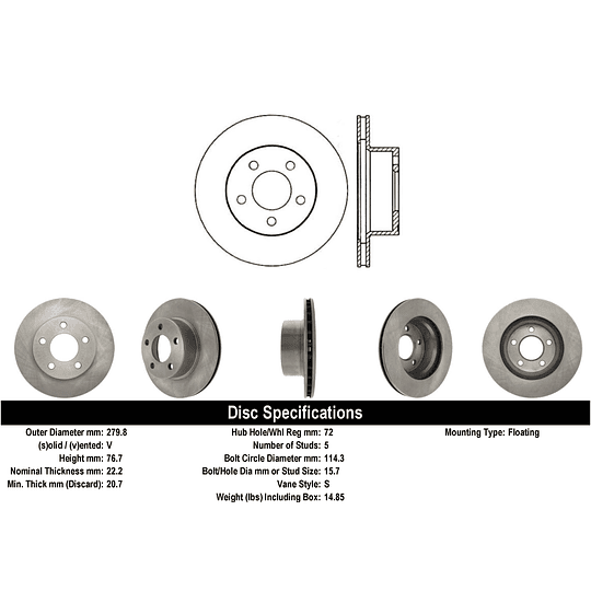 Disco Freno Jeep Cherokee 1984-2001 Delantero