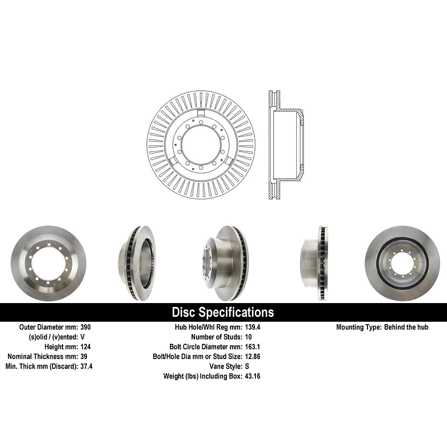 Disco Freno Ford F-Series 2009-2014 Delantero, Trasero 2