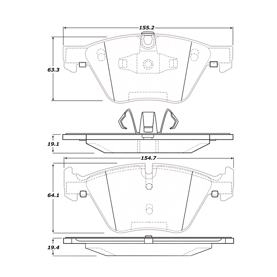 Pastillas Freno BMW 523i 2003-2010 Delantero 4