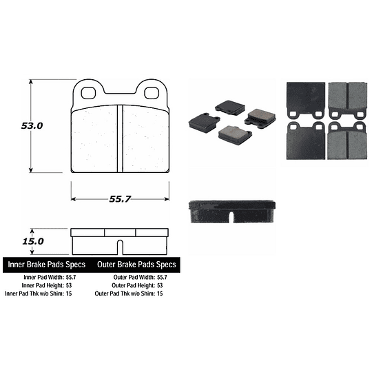 Pastillas Freno Opel Kadett 1965-1973 Delantero, Trasero