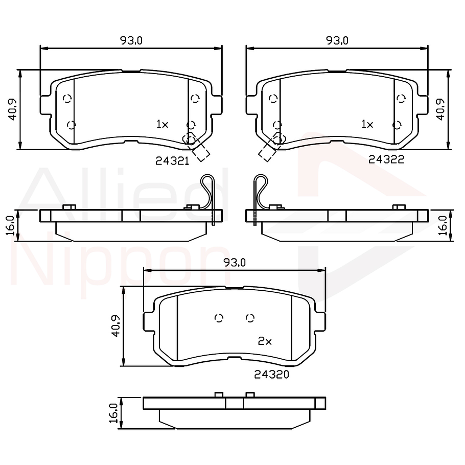 Pastillas Freno Kia Rio 2005-2011 Trasero 3