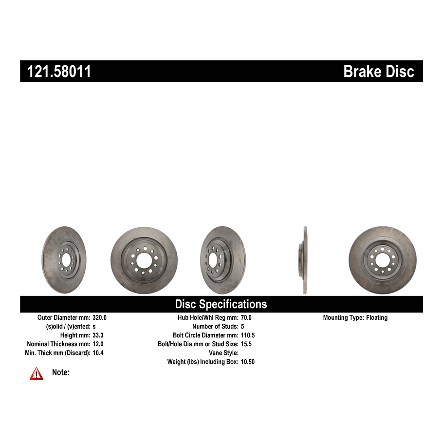 Disco Freno C-TEK 121.58011 