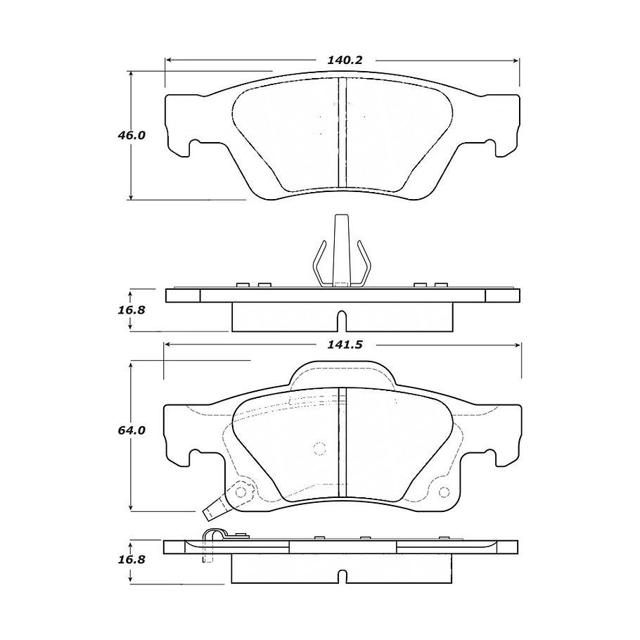 Pastillas Freno Dodge Durango 2011-2023 Trasero 2