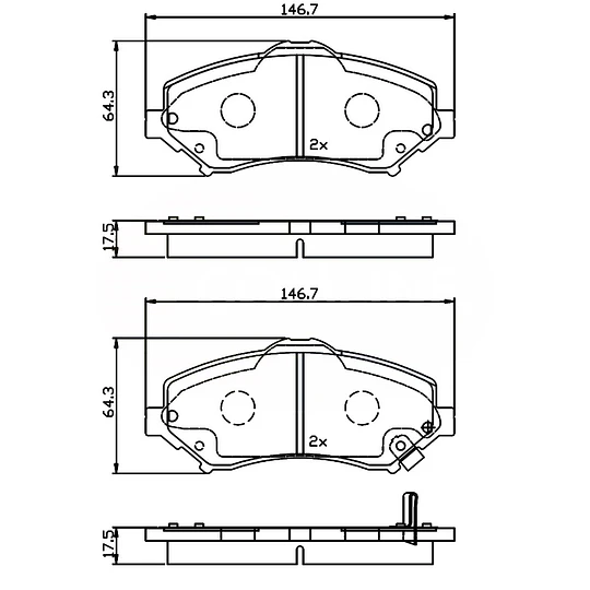 Pastillas Freno Chrysler Town & Country 2008-2016 Delantero