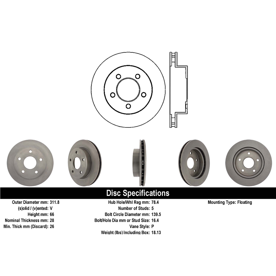 Disco Freno Dodge Dakota 2005-2011 Delantero 4