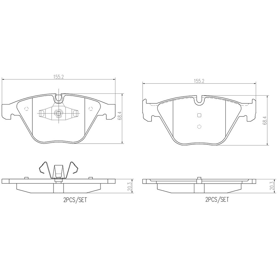 Pastillas Freno BMW 328i xDrive 2004-2013 Delantero 2