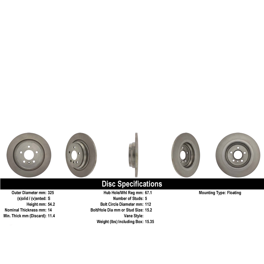 Disco Freno Mercedes Benz ML300 2011-2019 Trasero 3