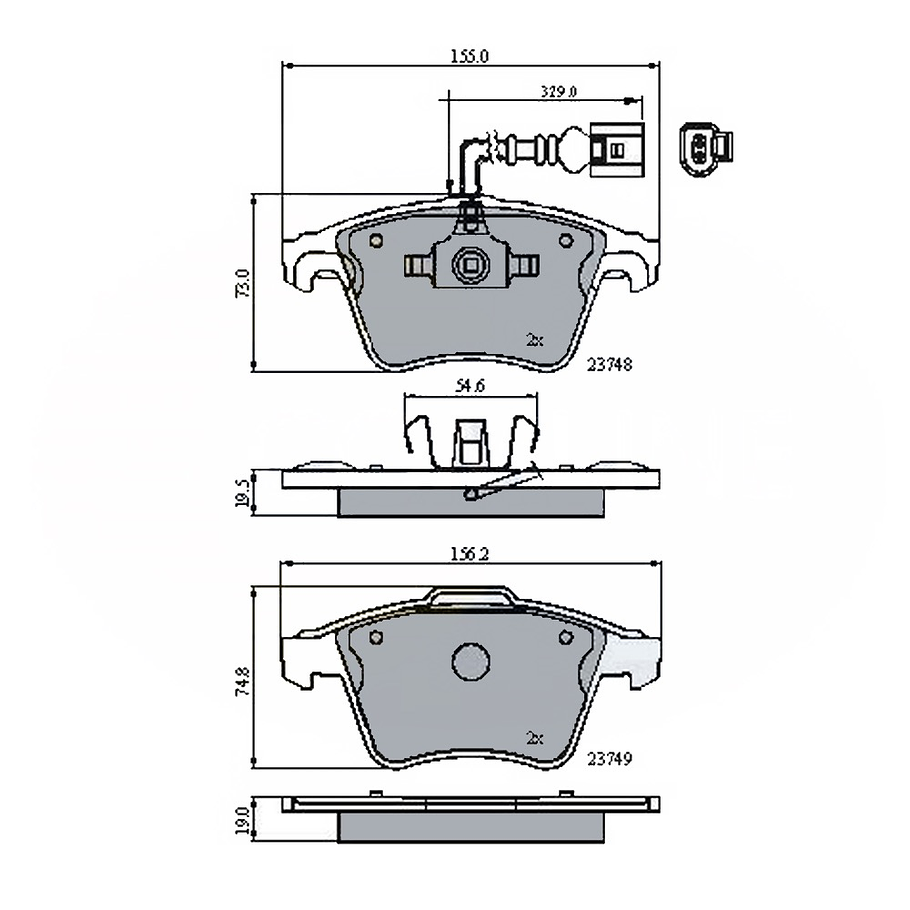 Pastillas Freno Volkswagen Microbus 2016-2023 Delantero 3