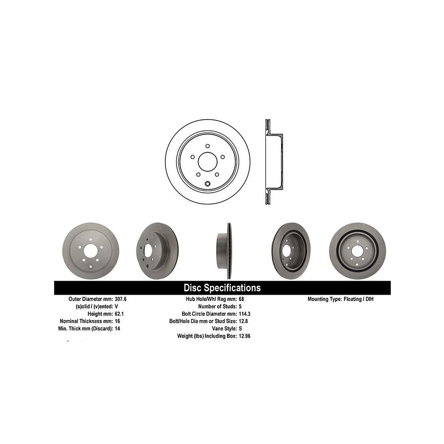 Disco Freno Infiniti M35h 2006-2010 Trasero 3