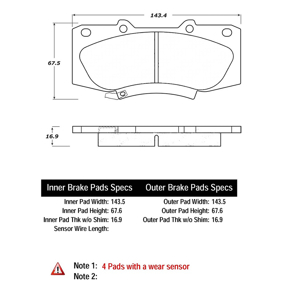 Pastillas Freno Toyota Hilux 2004-2015 Delantero 2