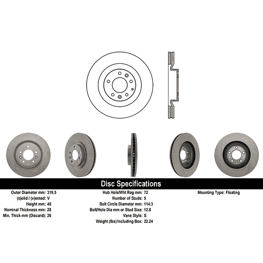 Disco Freno POWERSTOP JBR1399