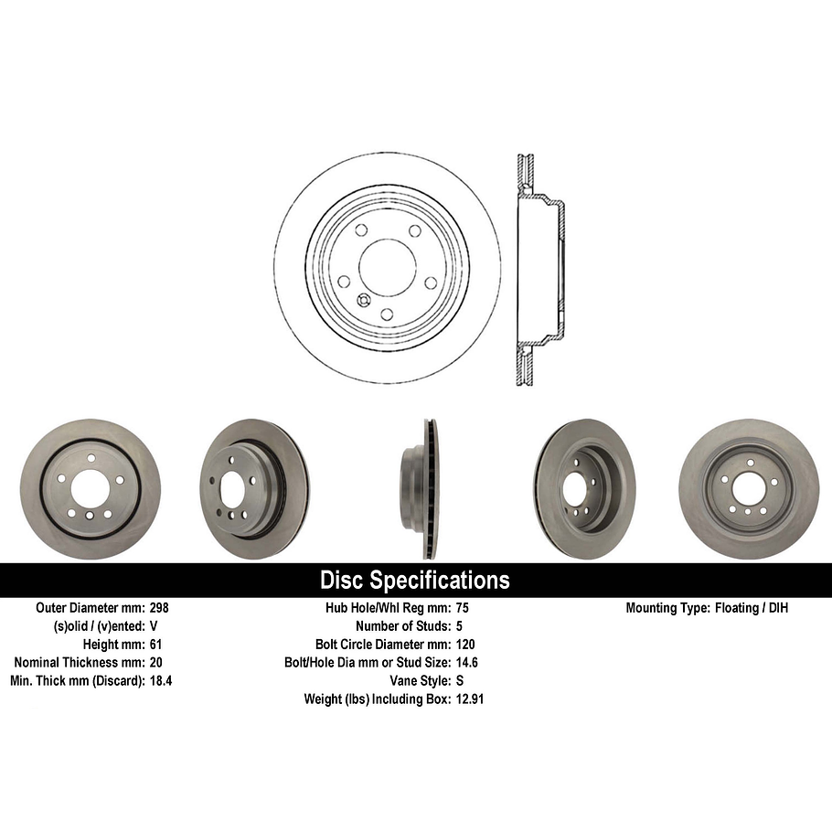 Disco Freno BMW 525dts 1995-2003 Trasero 2