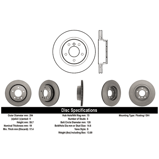 Disco Freno BMW 328i 1997-2006 Trasero