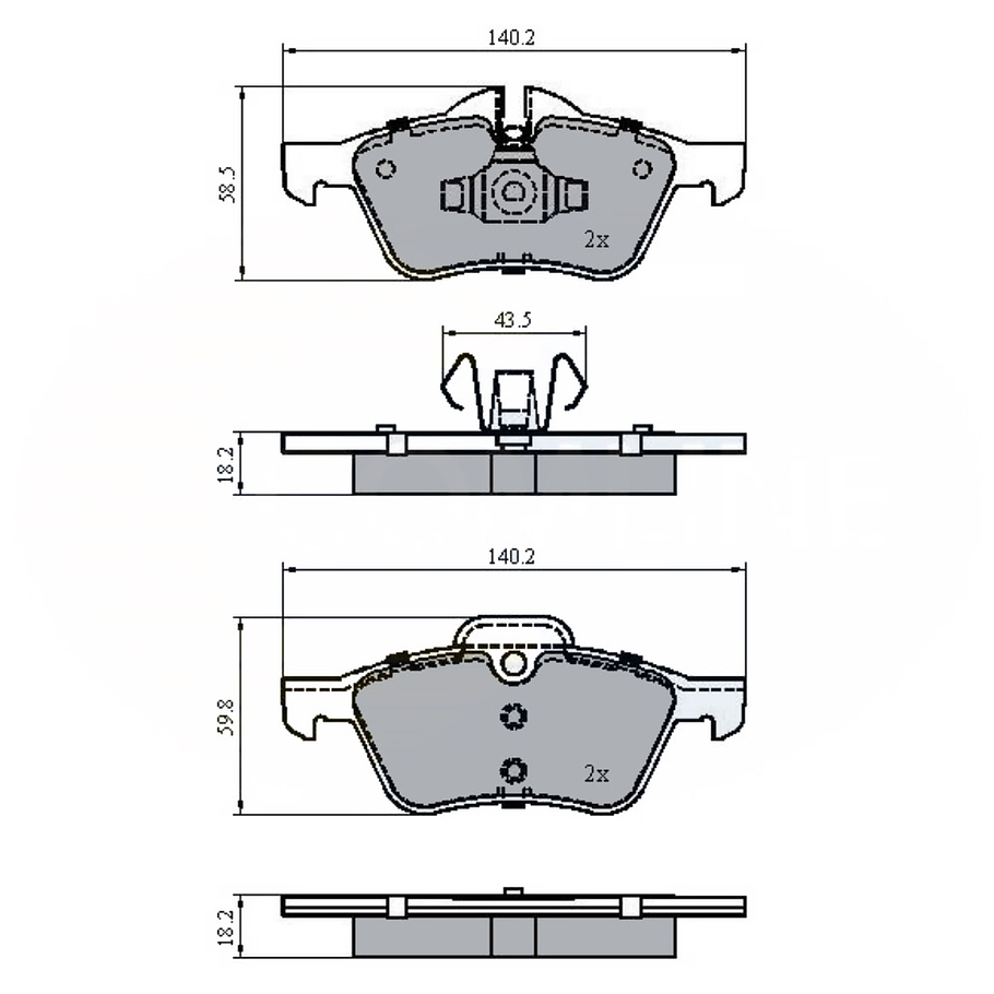 Pastillas Freno Jaguar XJ 2003-2007 Delantero 2
