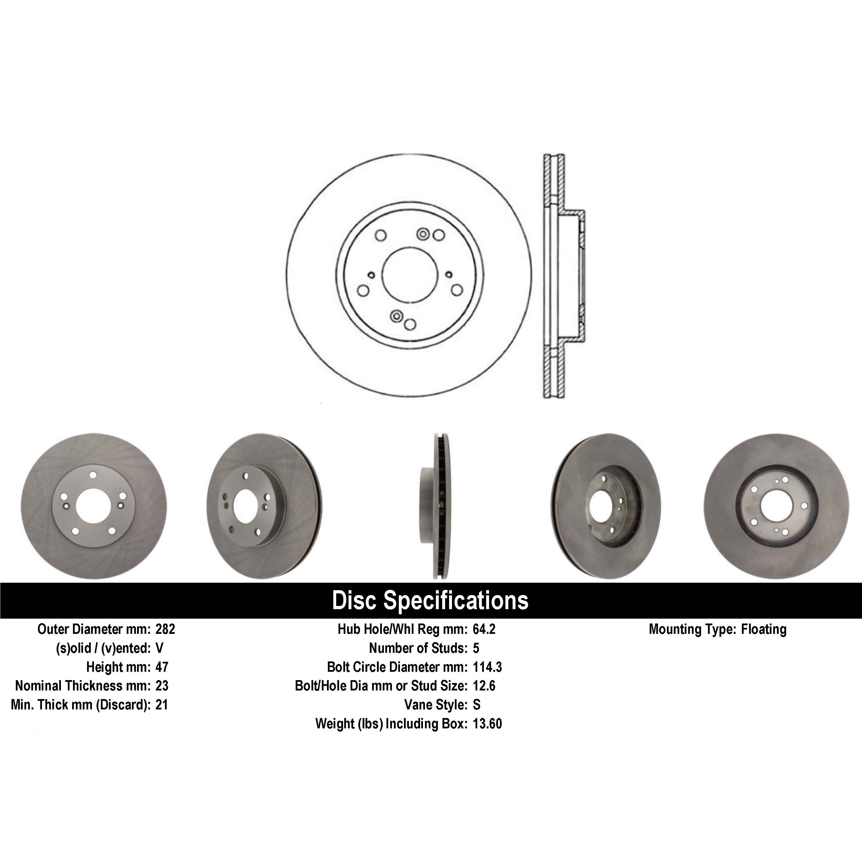 Discos Ventilados 282mm 260mm Juego Completo De Discos Y Pastillas De Freno Para Honda Civic 2006-2011 - Delanteros Y Traseros, 1.4, 1.8, 2.2 CDTi Discos Ventilados Sólidos Civic 282mm 260mm