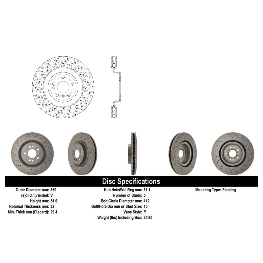 Disco Freno Mercedes Benz ML400 2011-2019 Delantero 4