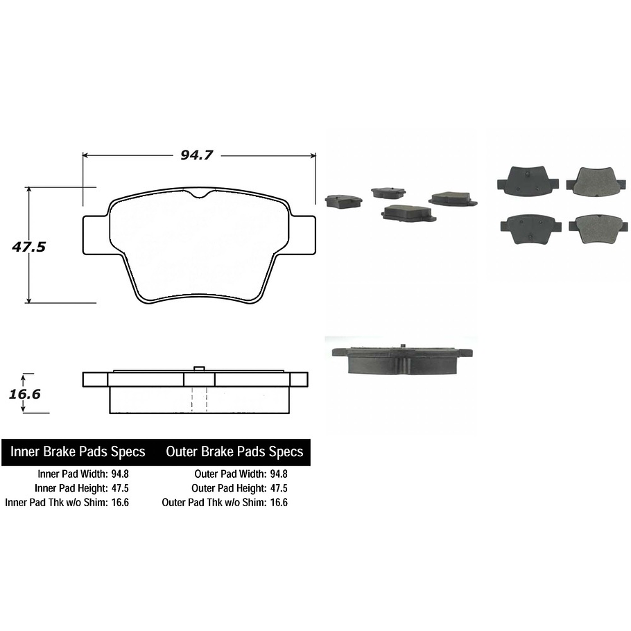 Pastillas Freno Peugeot 207 Van 2006-2014 Trasero 4