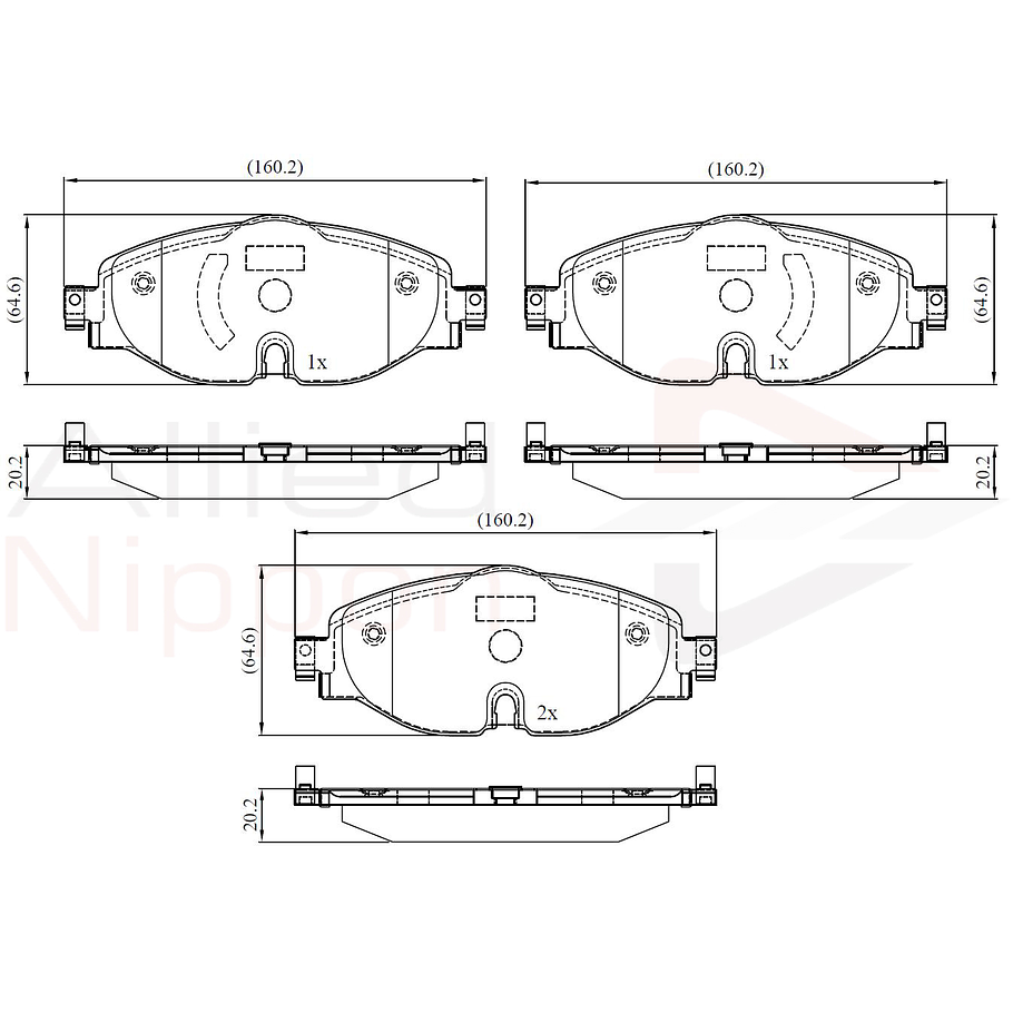 Pastillas Freno Volkswagen Golf Variant 2012-2019 Delantero 4