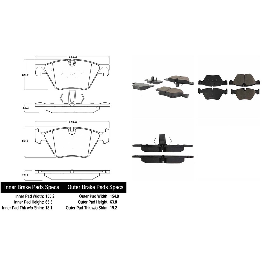 Pastillas Freno BMW 520i 2010-2016 Delantero 2