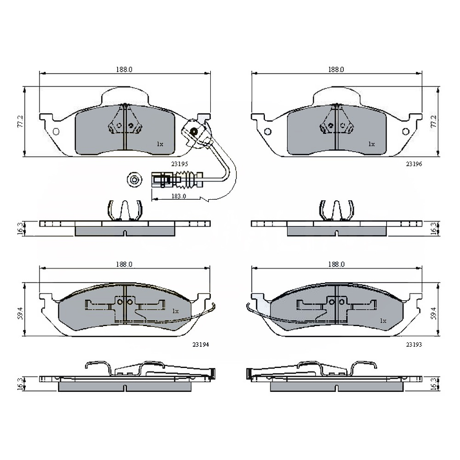 Pastillas Freno Mercedes Benz ML400 1998-2005 Delantero 3