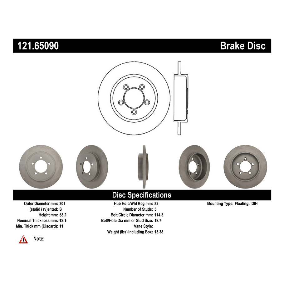 Disco Freno C-TEK 121.65090 