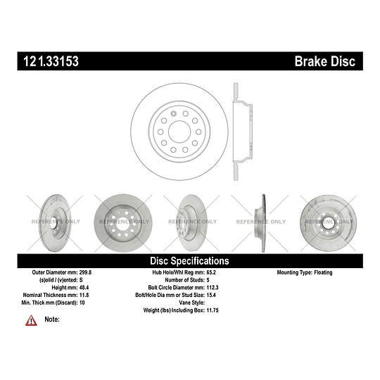 Disco Freno C-TEK 121.39057
