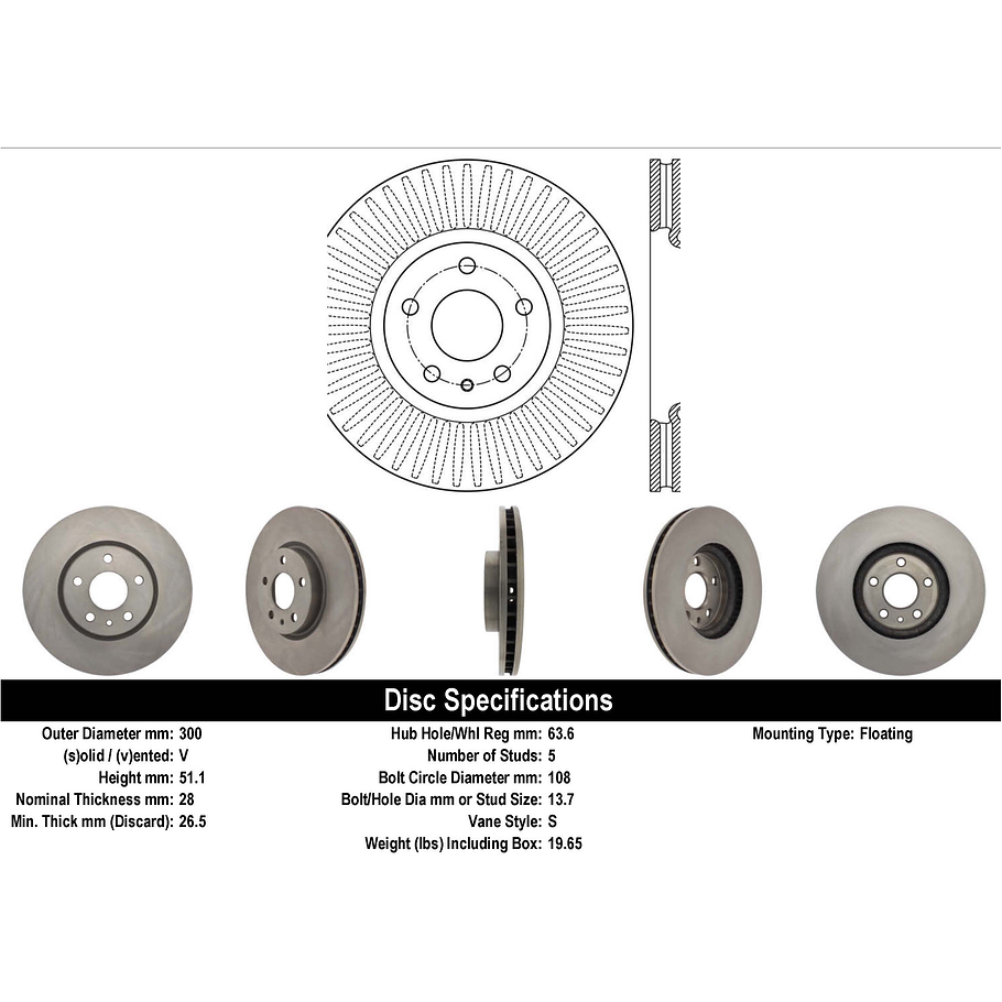 Disco Freno Ford Fusion 2013-2020 Delantero 4