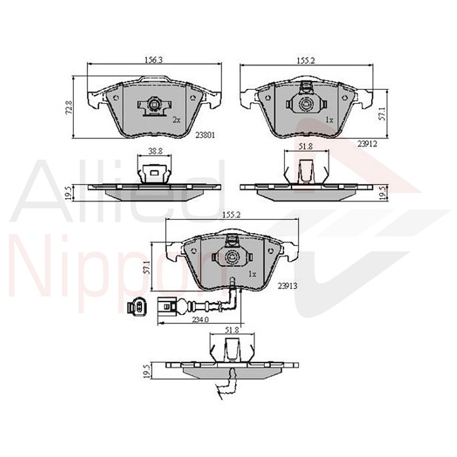 Pastillas Freno Skoda Superb 2001-2008 Delantero 3