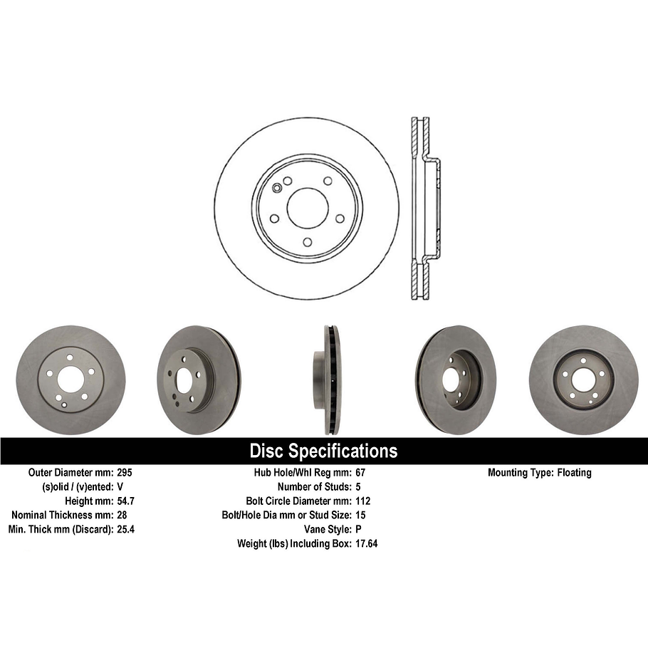 Disco Freno Mercedes Benz E350 2003-2009 Delantero 4