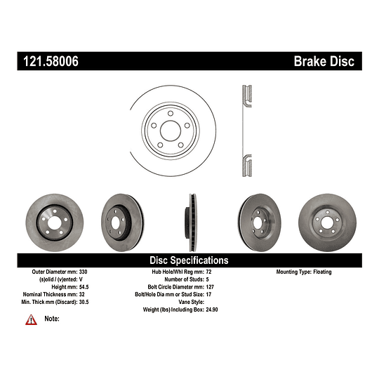 Disco Freno C-TEK 121.58006