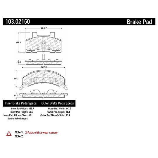 Pastillas Freno Renault Sandero Stepway 2007-2014 Delantero