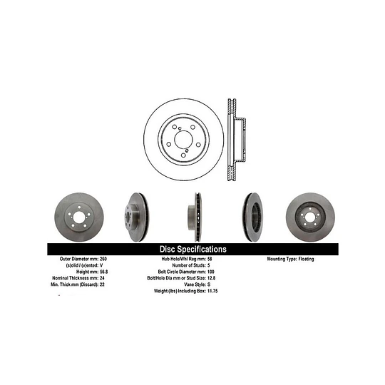Disco Freno Subaru Impreza 2008-2014 Delantero