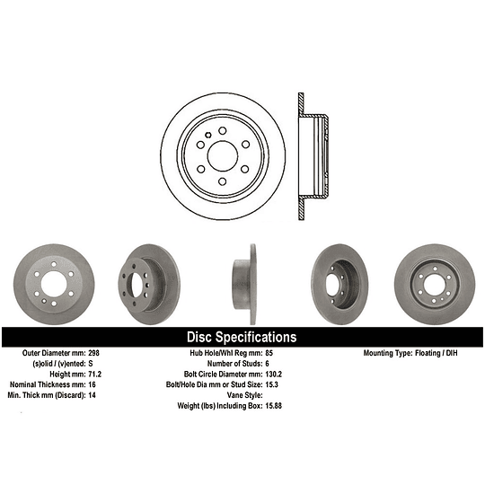 Disco Freno Freightliner Sprinter 2006-2018 Trasero