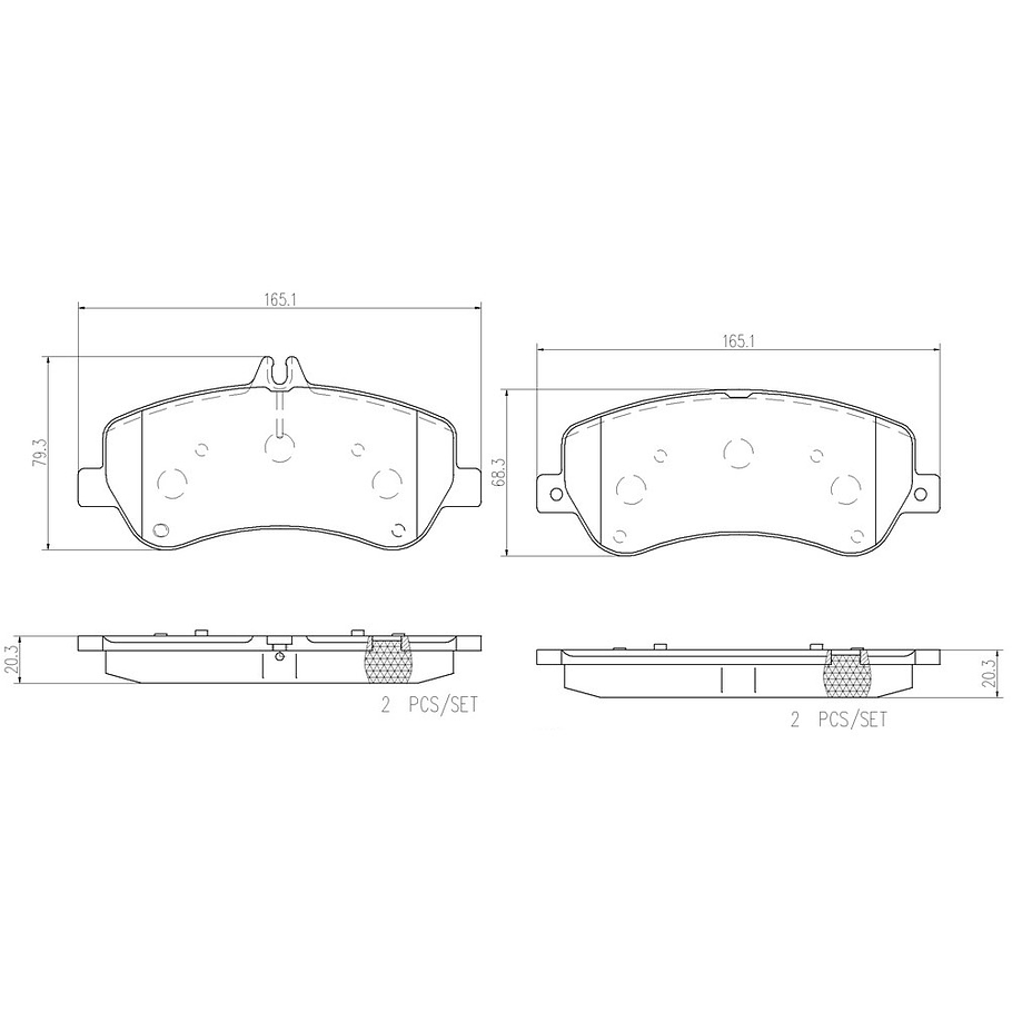 Pastillas Freno Mercedes Benz GLK320 CDI 2009-2015 Delantero 3