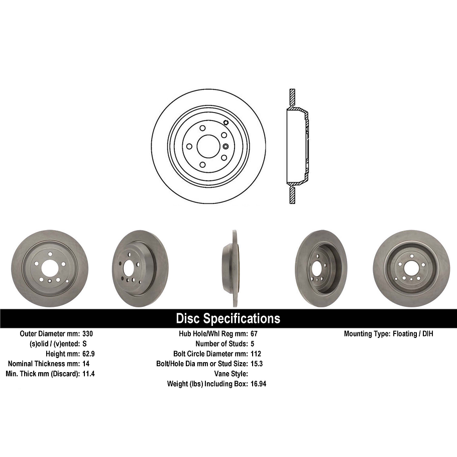 Disco Freno Mercedes Benz GL450 2006-2012 Trasero 3