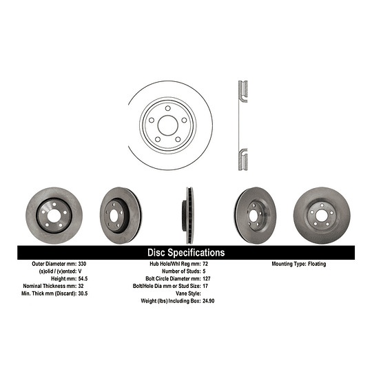Disco Freno Great Wall Haval H5 2010-2020 Delantero