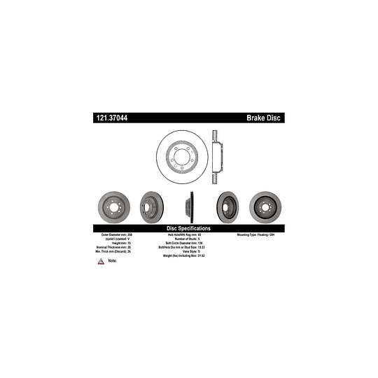 Disco Freno C-TEK 121.37044