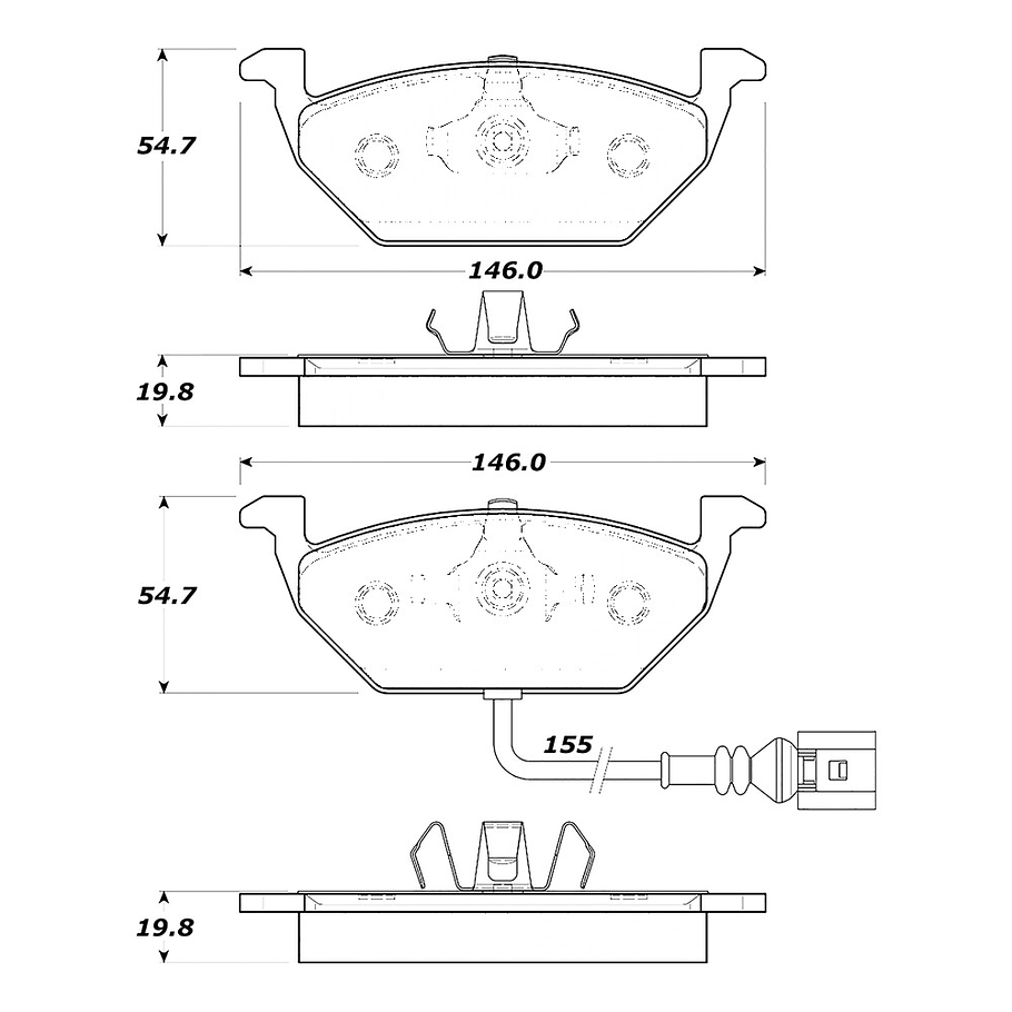 Pastillas Freno Audi A1 2018-2023 Delantero 3