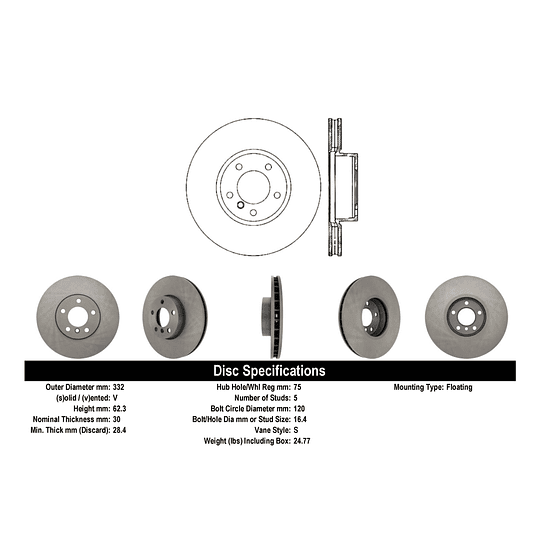 Disco Freno MOTAQUIP LVBD1605