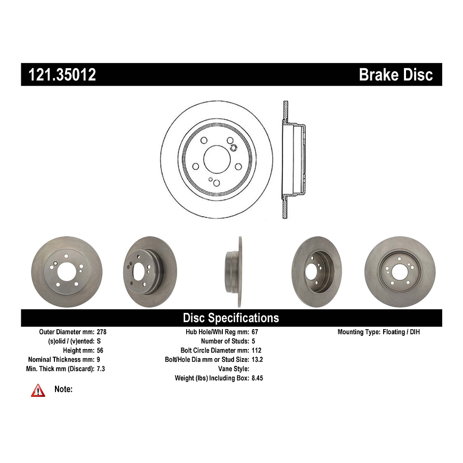 Disco Freno C-TEK 121.35012 