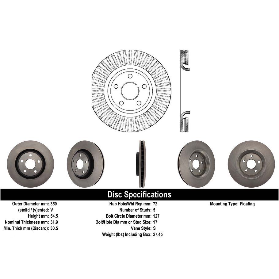 Disco Freno Jeep Grand Cherokee 2011-2022 Delantero 4