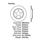 Disco Freno Dodge Grand Caravan 2008-2020 Trasero 3