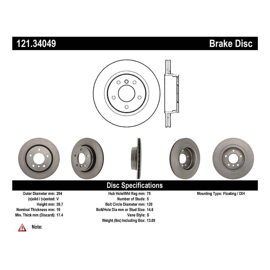 Disco Freno C-TEK 121.34049 