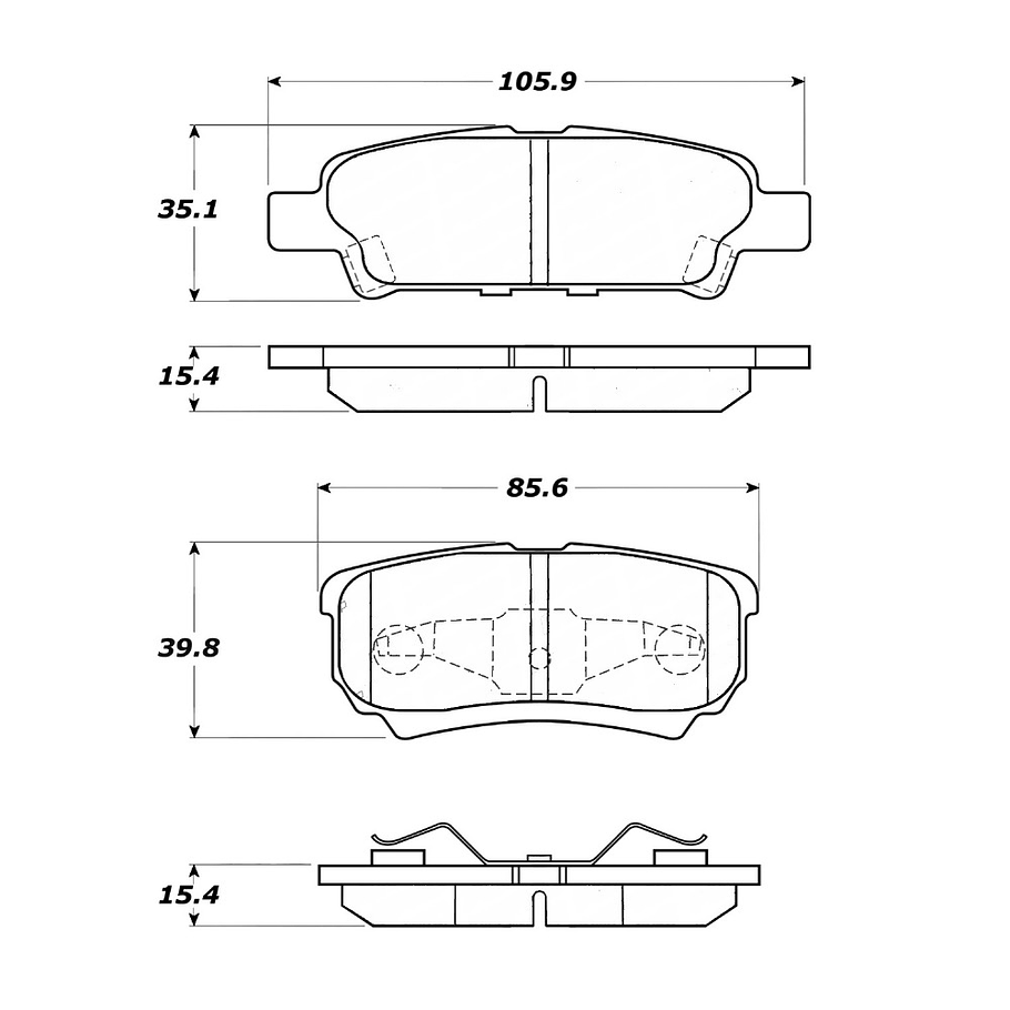 Pastillas Freno Mitsubishi Lancer 2007-2017 Trasero 3