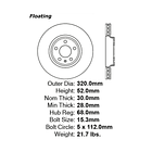 Disco Freno Audi A5 Convertible 2007-2016 Delantero 4