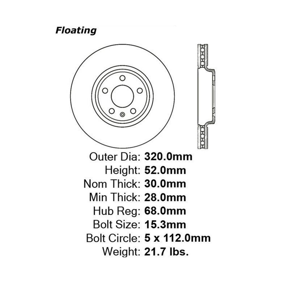Disco Freno Audi A5 Convertible 2007-2016 Delantero 4