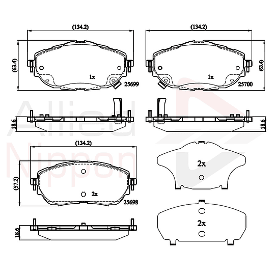 Pastillas Freno ALLIED NIPPON ADB32207