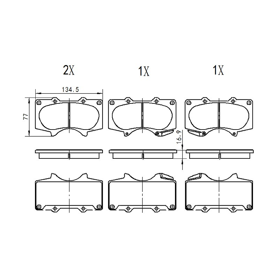 Pastillas Freno Toyota Tundra 2000-2006 Delantero 3