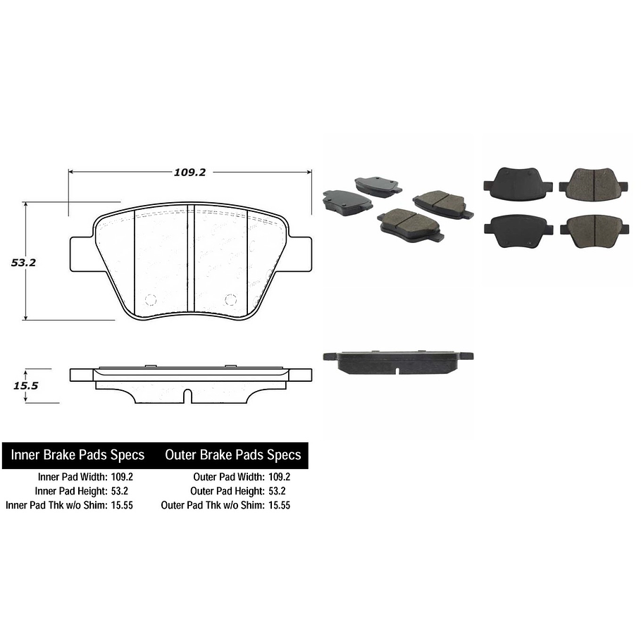 Pastillas Freno Volkswagen Passat Variant 2010-2015 Trasero 2