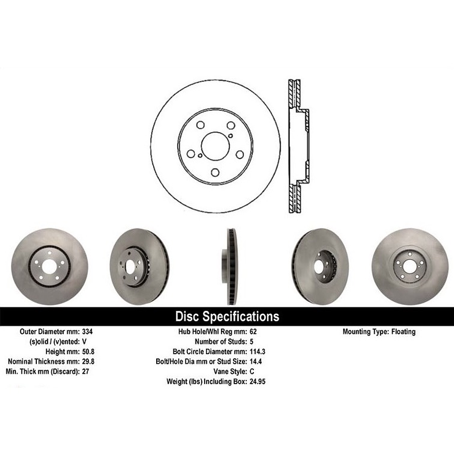 Disco Freno Lexus GS450h 2006-2011 Delantero 3